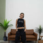 Fenian Princess Cropped Vest Black