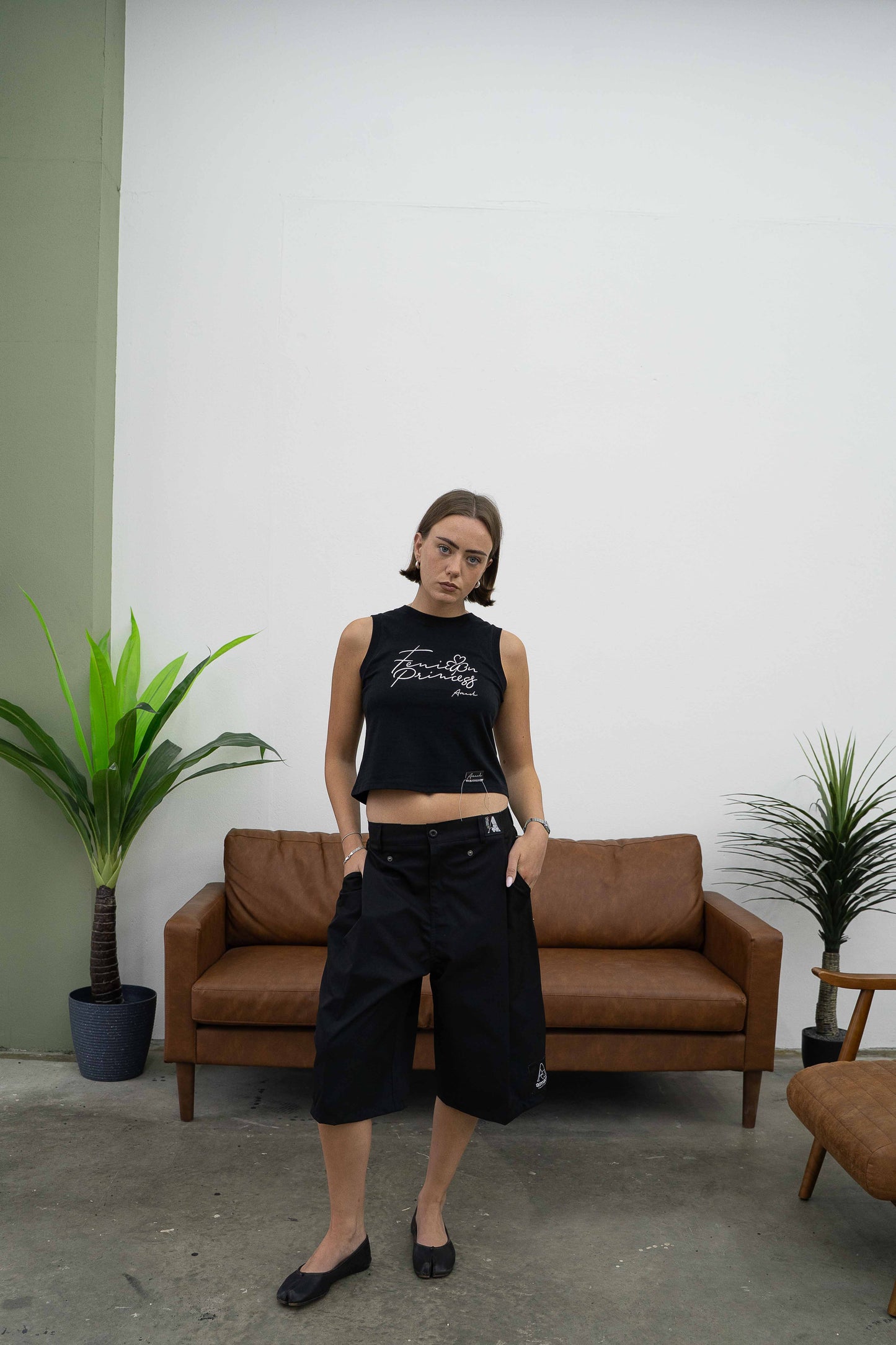Fenian Princess Cropped Vest Black
