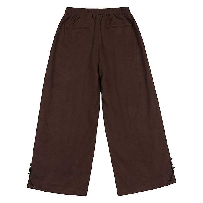 AMACH By Any Means brown baggy cord trousers with patches, back