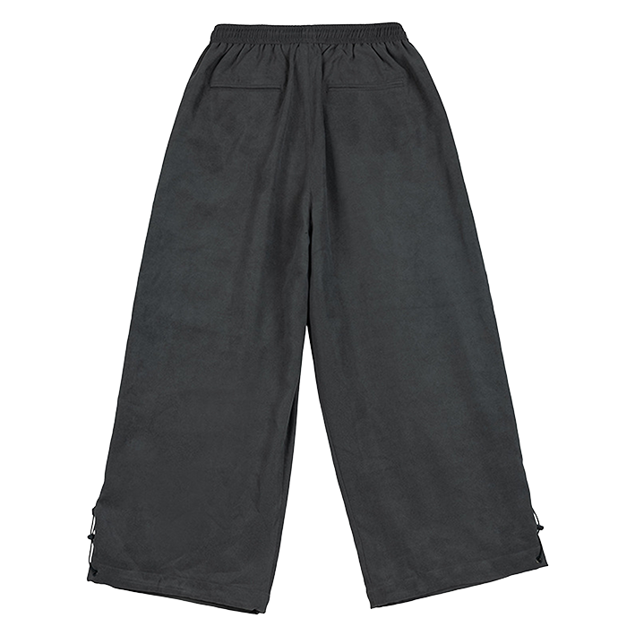 AMACH By Any Means grey baggy cord trousers with patches, back