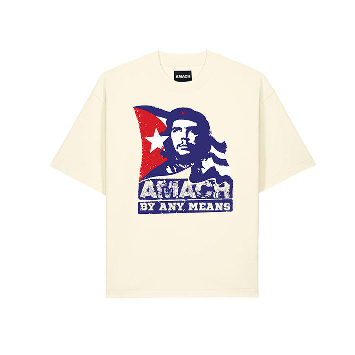 Jim Fitzpatrick x AMACH By Any Means Che Guevara charity t-shirt in cream