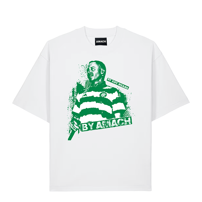 AMACH Macklemore charity t-shirt with a two-colour screen print
