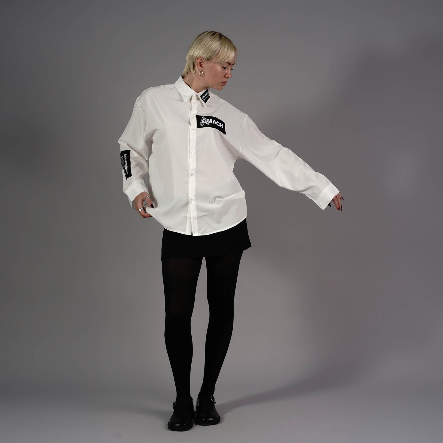 Existentialism Satin Shirt White